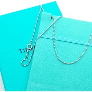 Tiffany & Co. 18k White Gold Small Ball Chain Necklace